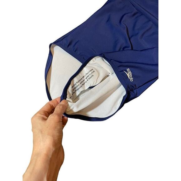 Speedo Ladies' 1-piece Halter Swim Suit Swimsuit, Blue, Halter Size medium - Picture 5 of 16